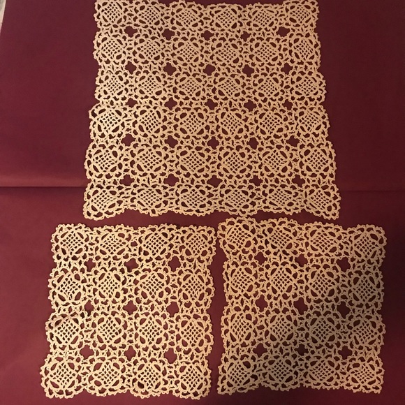 Vintage Other - Vintage Crochet square vanity mats doilies set of 3